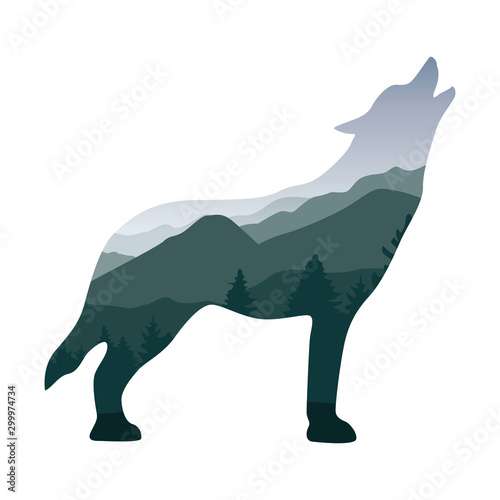 wildlife wolf green forest ...