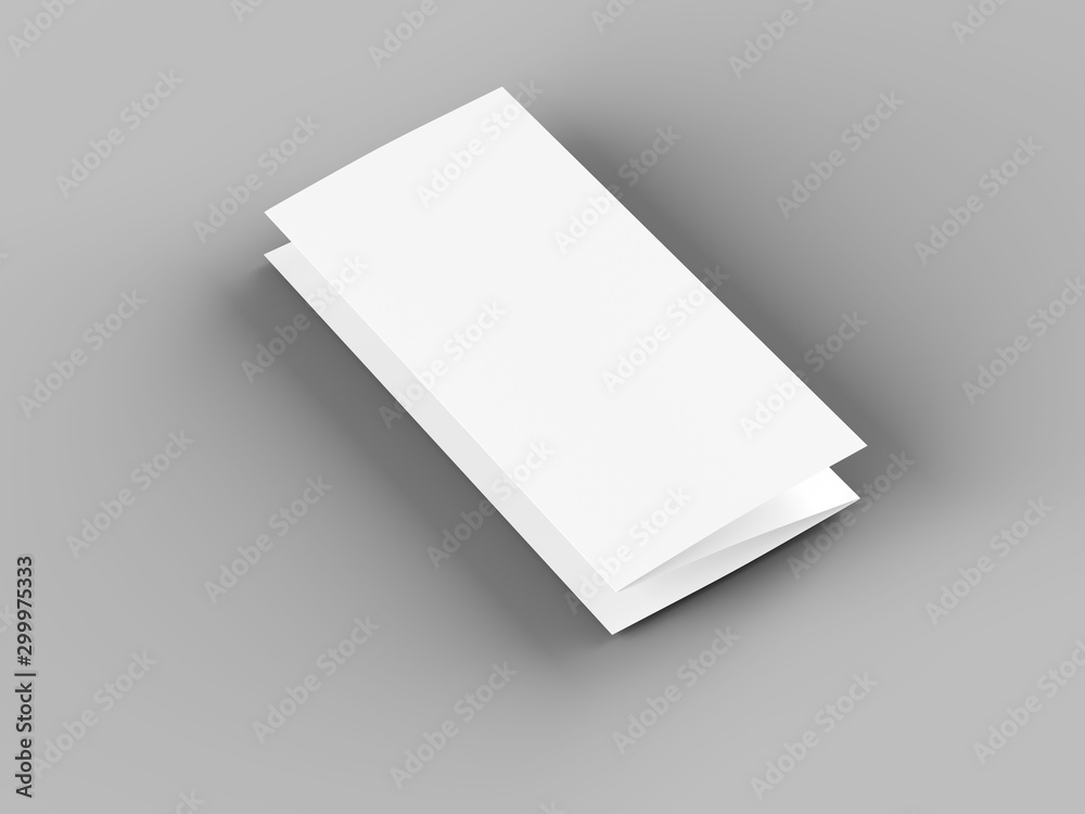 Brochure in A4 format folded to three - mockup. 3d illustartion Brochure in A4 format folded to three - mockup. 3d illustartion