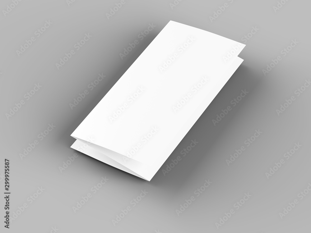Brochure in A4 format folded to three - mockup. 3d illustartion Brochure in A4 format folded to three - mockup. 3d illustartion