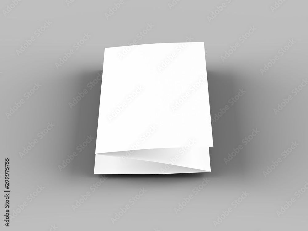 Brochure in A4 format folded to three - mockup. 3d illustartion Brochure in A4 format folded to three - mockup. 3d illustartion