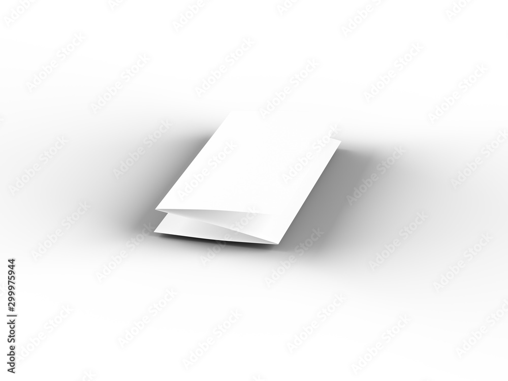 Brochure in A4 format folded to three - mockup. 3d illustartion Brochure in A4 format folded to three - mockup. 3d illustartion