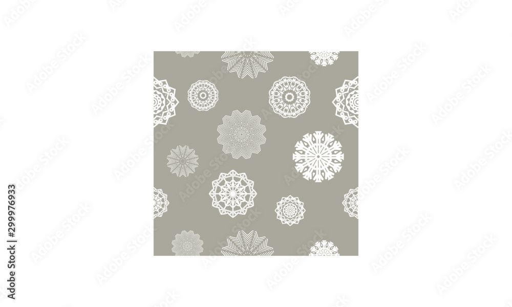 Vector snowflake seamless pattern on beige background Vector snowflake seamless pattern on beige background