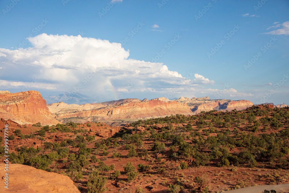 Rock sculptured natural landscape of Capitol Reef National Park