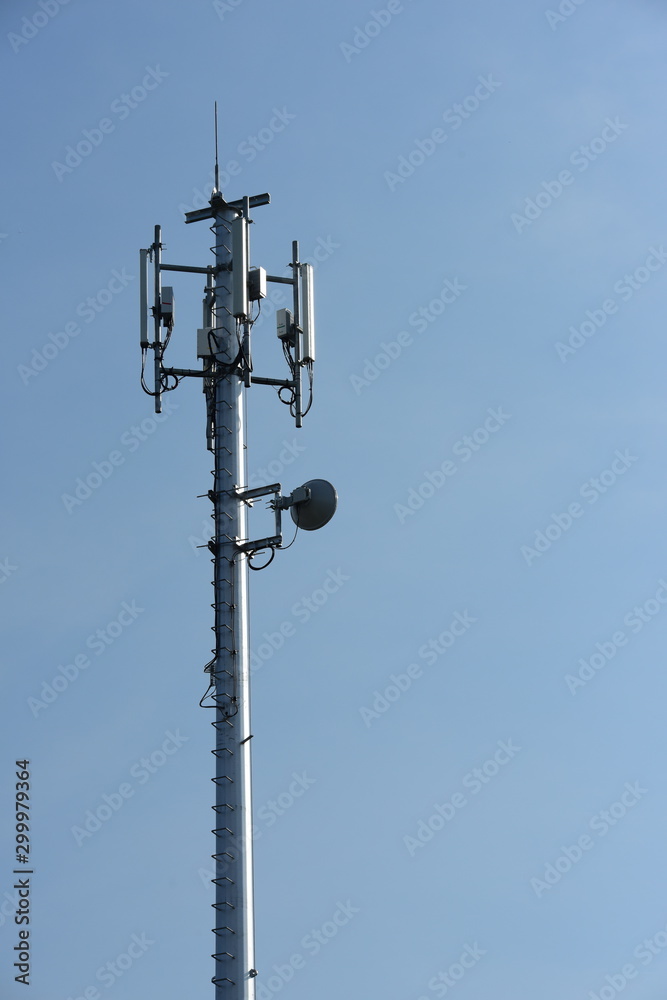 Telecommunication Tower Antennas High Pole Signal Transmission Both Wireless Phone Telecommunication Tower Antennas High Pole Signal Transmission Both Wireless Phone