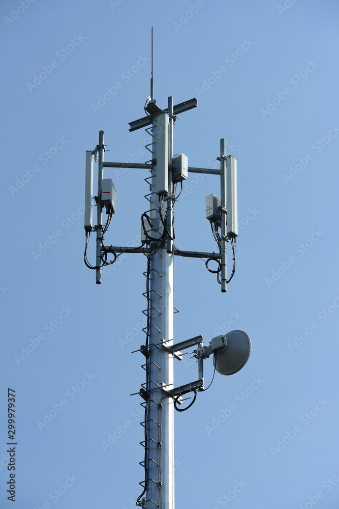 Telecommunication Tower Antennas High Pole Signal Transmission Both Wireless Phone Telecommunication Tower Antennas High Pole Signal Transmission Both Wireless Phone