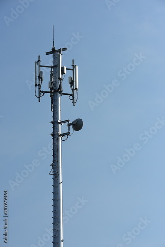 Telecommunication Tower Antennas High Pole Signal Transmission Both Wireless Phone 