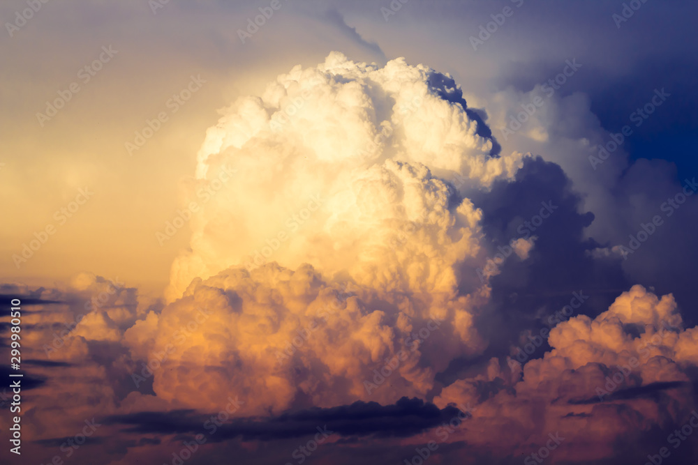Natural background from bright contrast dramatic sky with clouds