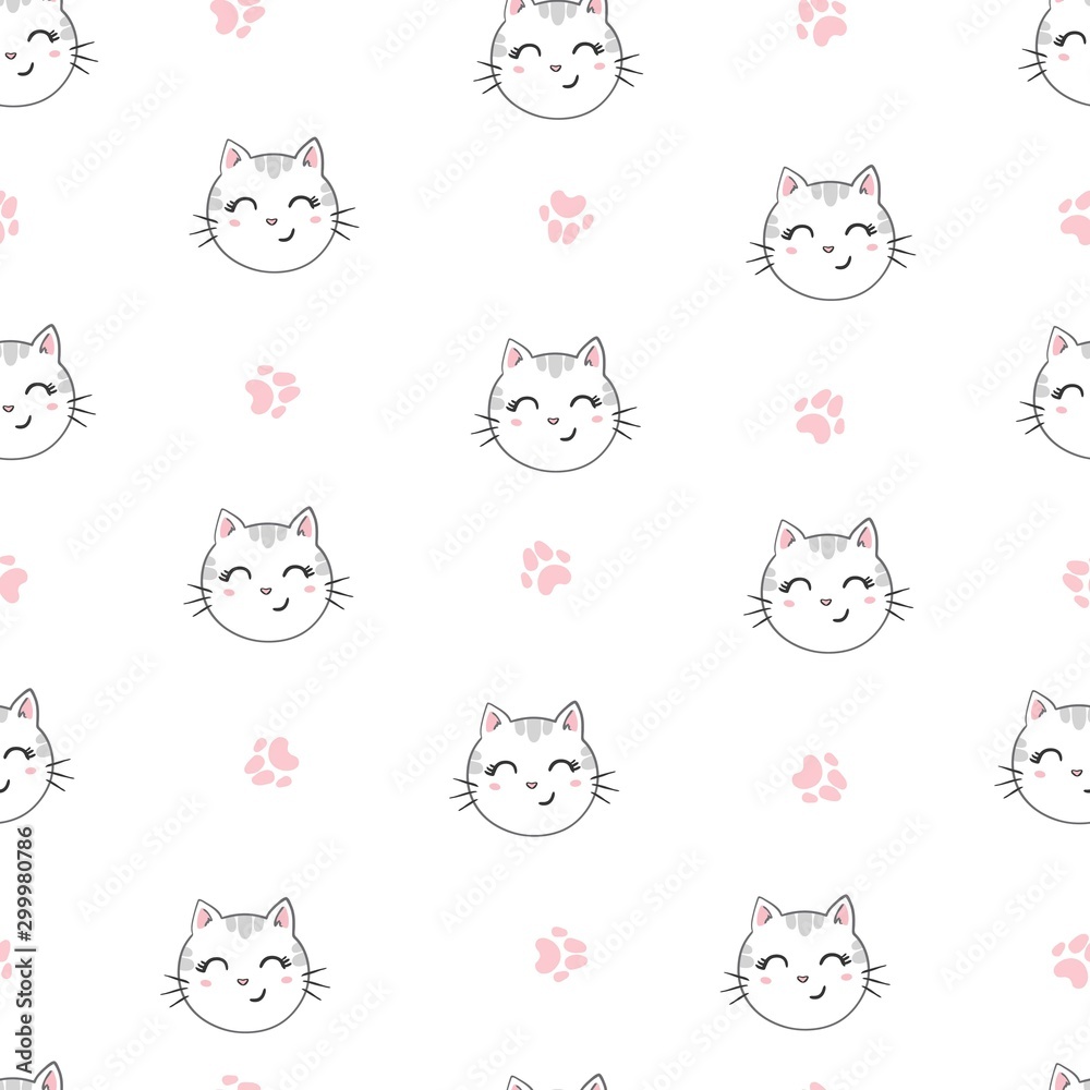 Cutie cat seamless pattern Cutie cat seamless pattern