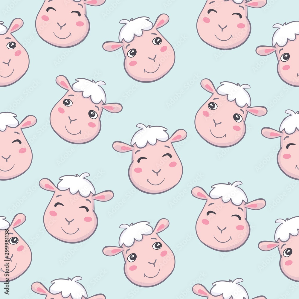 vector seamless pattern with illustration of cute sheep vector seamless pattern with illustration of cute sheep