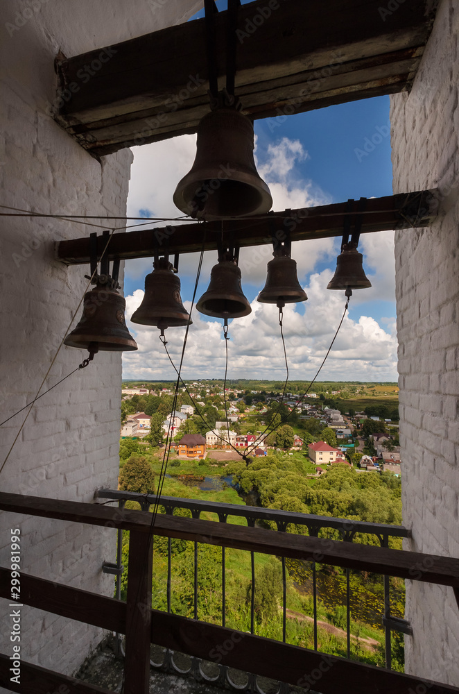 Obraz premium View of the city of Vyazma from the bell tower of the Church
