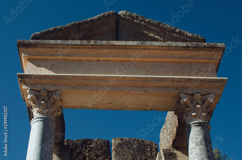 Roman columns in the archaelogical site of Munigua-Mulva, Villanueva del Río y Minas, Seville, Spain photo