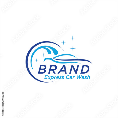 Elegant Clean Car Wash Logo Design stock illustration , Car wave bubble fresh Logo Design