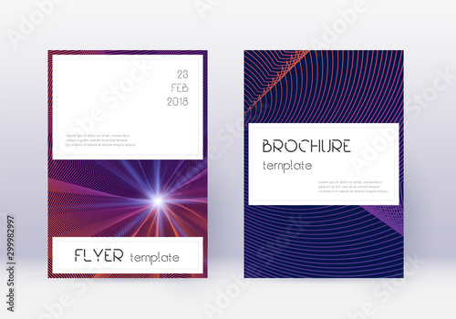 Stylish cover design template set. Violet abstract