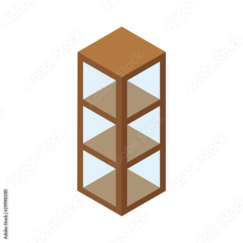 Modern shelf, great design for any purposes. 3d vector isometric. Realistic vector. Modern illustration. Isometric style. Flat design. Concept business illustration. Data storage.