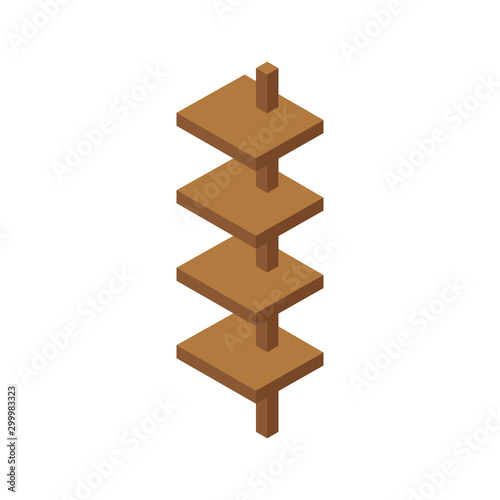 Modern shelf, great design for any purposes. 3d vector isometric. Realistic vector. Modern illustration. Isometric style. Flat design. Concept business illustration. Data storage.