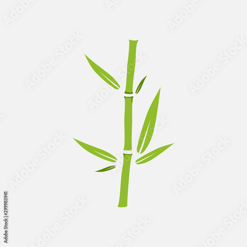 Bamboo icon. Flat design of asian tree branch. Vector illustration