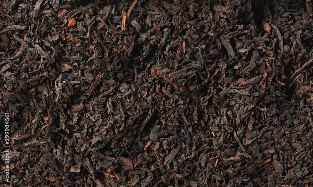 Dry black tea leaves background and texture Dry black tea leaves background and texture