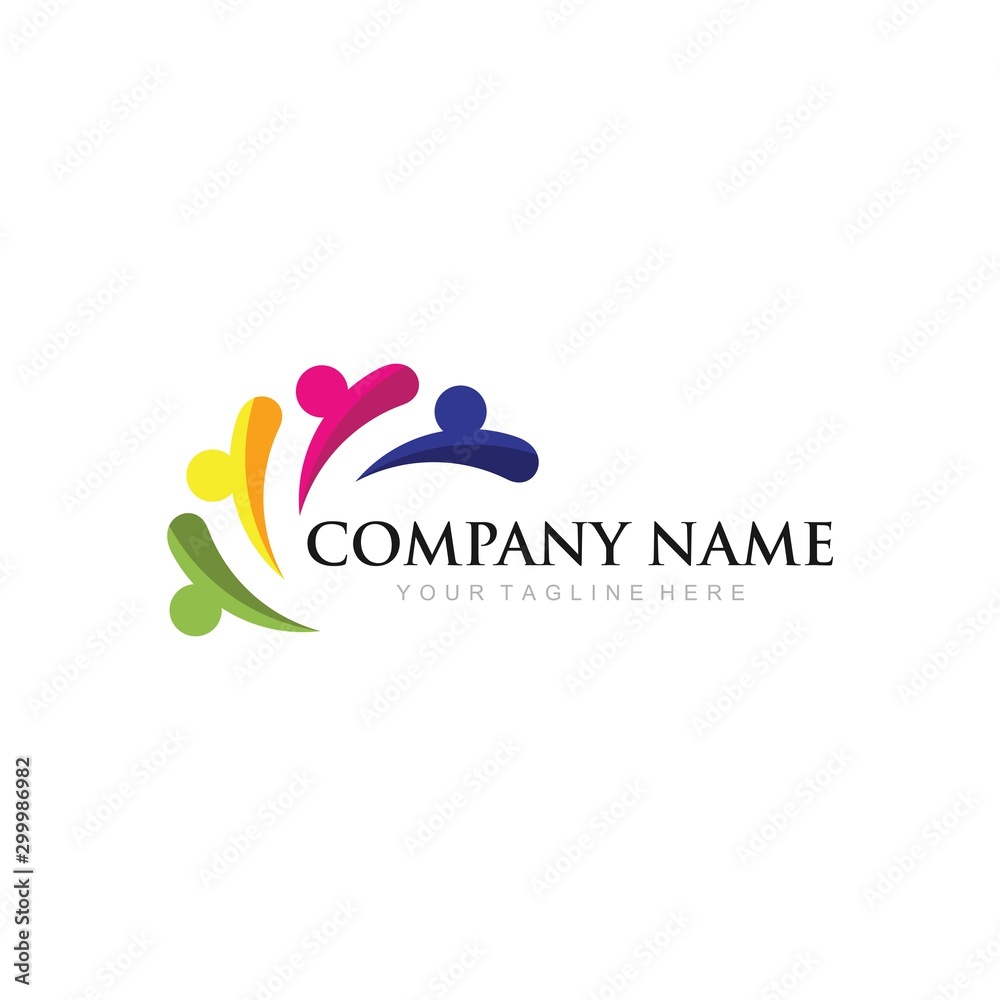 Adoption and community care Logo template vector icon symbol