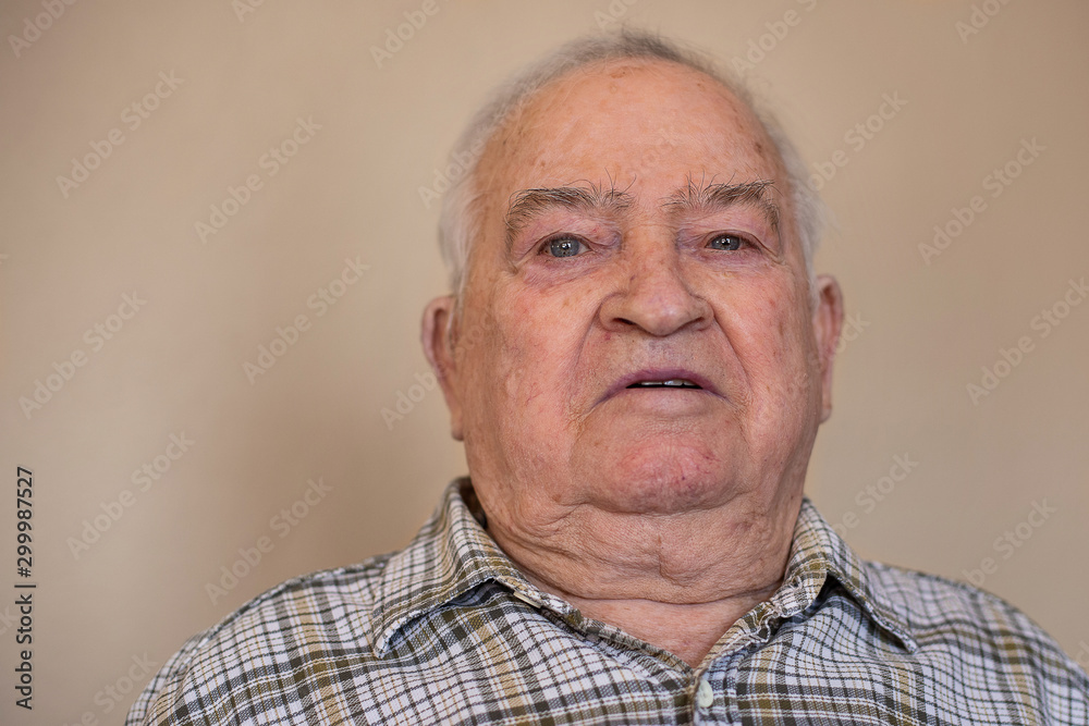 Portrait of an elderly man with thankful Portrait of an elderly man with thankful