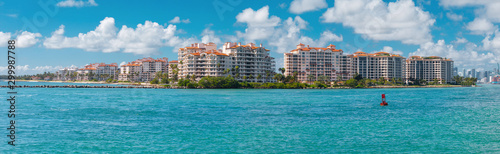 Принти на полотні Fisher Island panorama view, South Beach, Miami Beach, Florida, USA