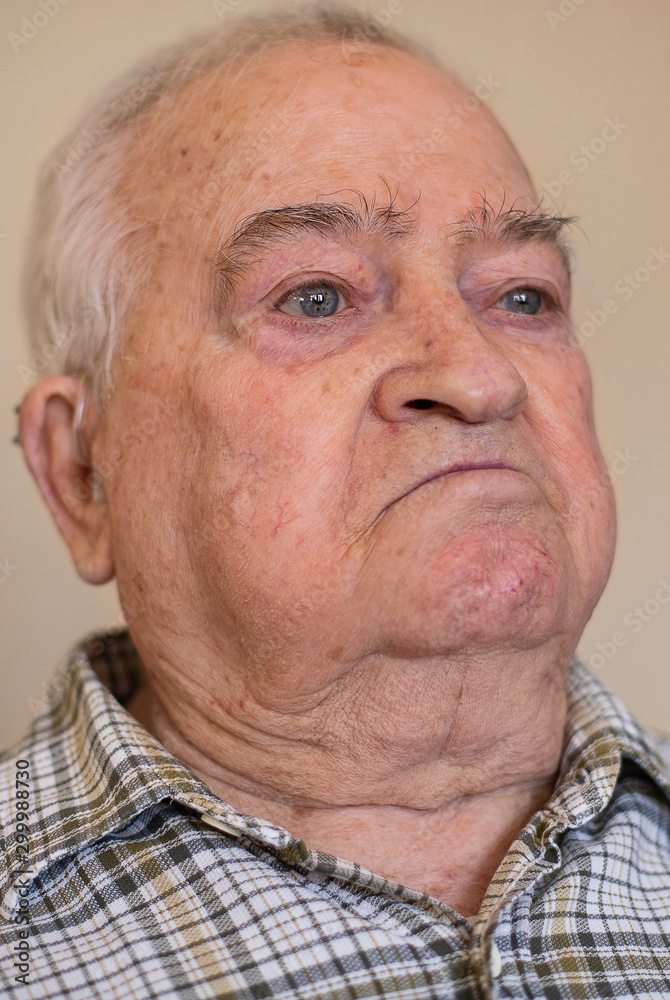 Portrait of an elderly man with sadness Portrait of an elderly man with sadness