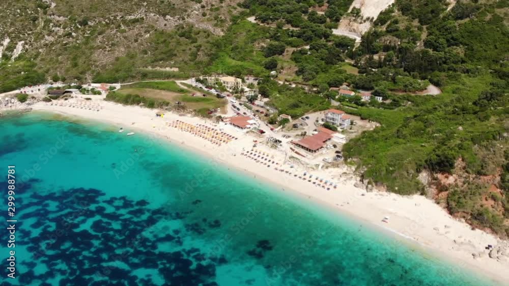 Aerial video of Petani beach, Kefalonia, Greece Aerial video of Petani beach, Kefalonia, Greece