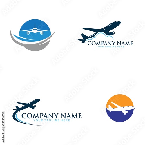 Plane logo vector template, for airlines, airplane tickets, travel agencies