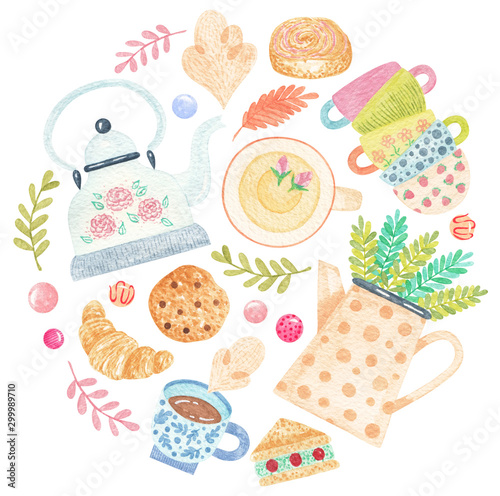 Round watercolor banner 