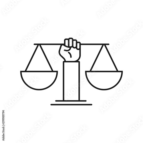 ethics law - minimal line web icon. simple vector illustration. concept for infographic, website or app.