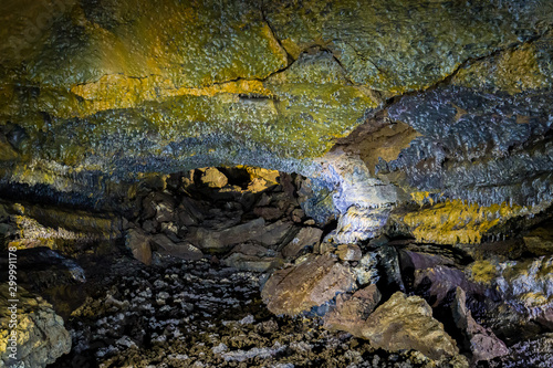 Lava cave Gruta do Carvao, Sao Miguel, Azores