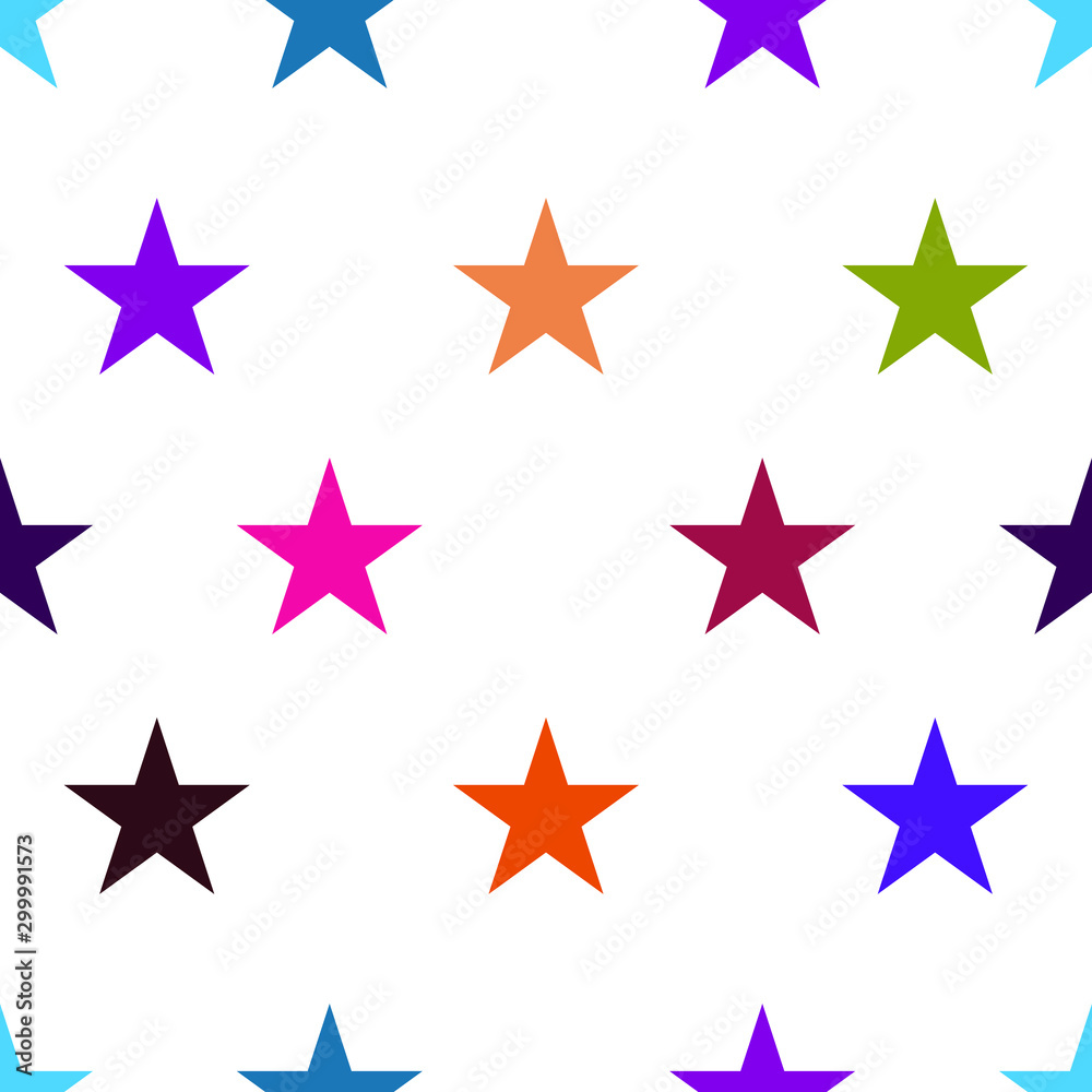 Colorful stars seamless pattern. Vector Design