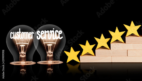 Light Bulbs with Customer Service Concept