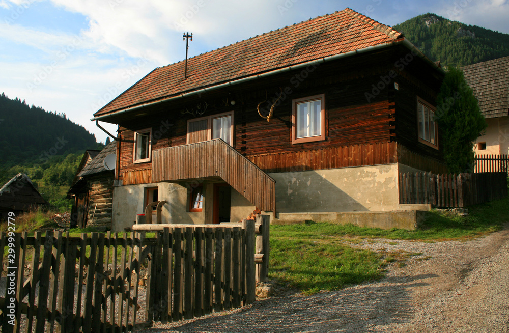Vlkolinec village - famous UNESCO heritage in Slovakia