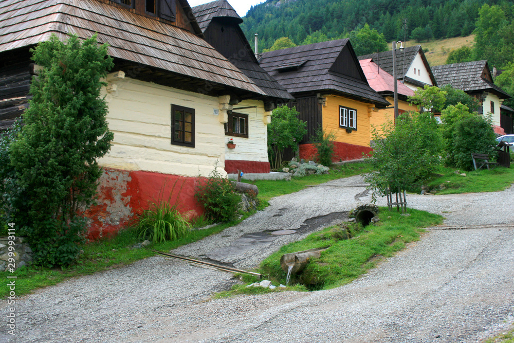 Vlkolinec village - famous UNESCO heritage in Slovakia