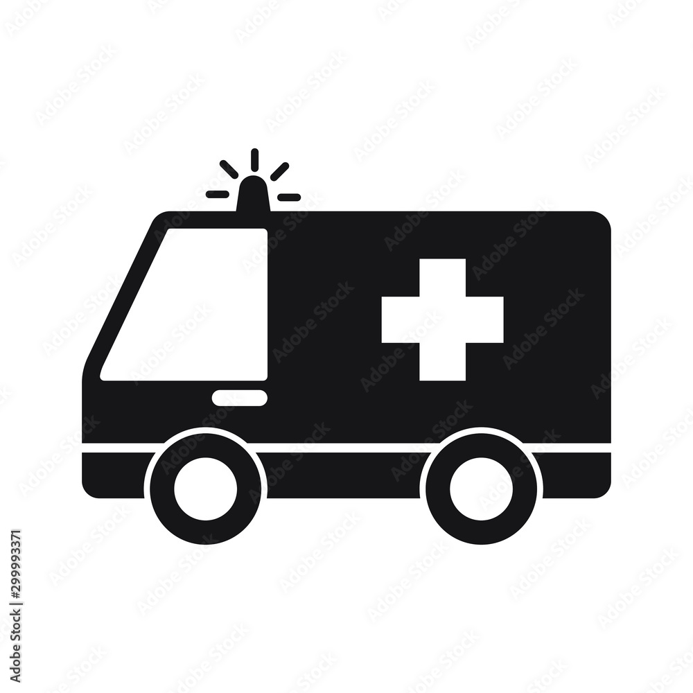 Ambulance icon, Vector Illustration on the white background. Ambulance icon, Vector Illustration on the white background.