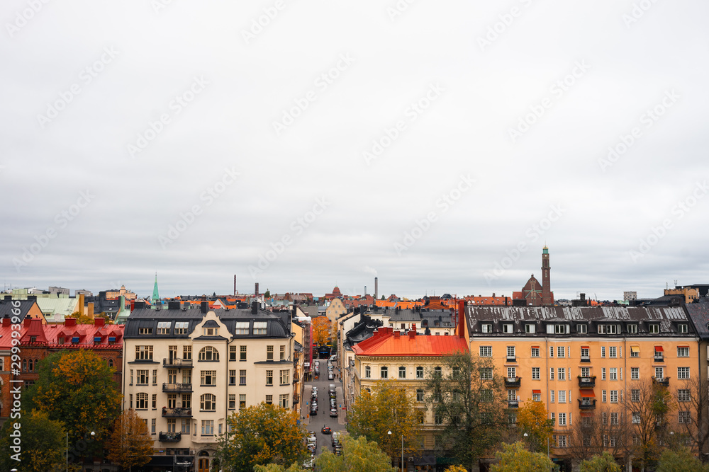 Rooftop in Stockholm, sweden, on a gloomy day