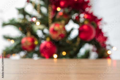 wooden background with christmas decoration