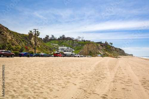 Zuma Beach, one of the most popular beaches in Los Angeles County in California. Zuma is known for its long, wide sands and surf. United States photo