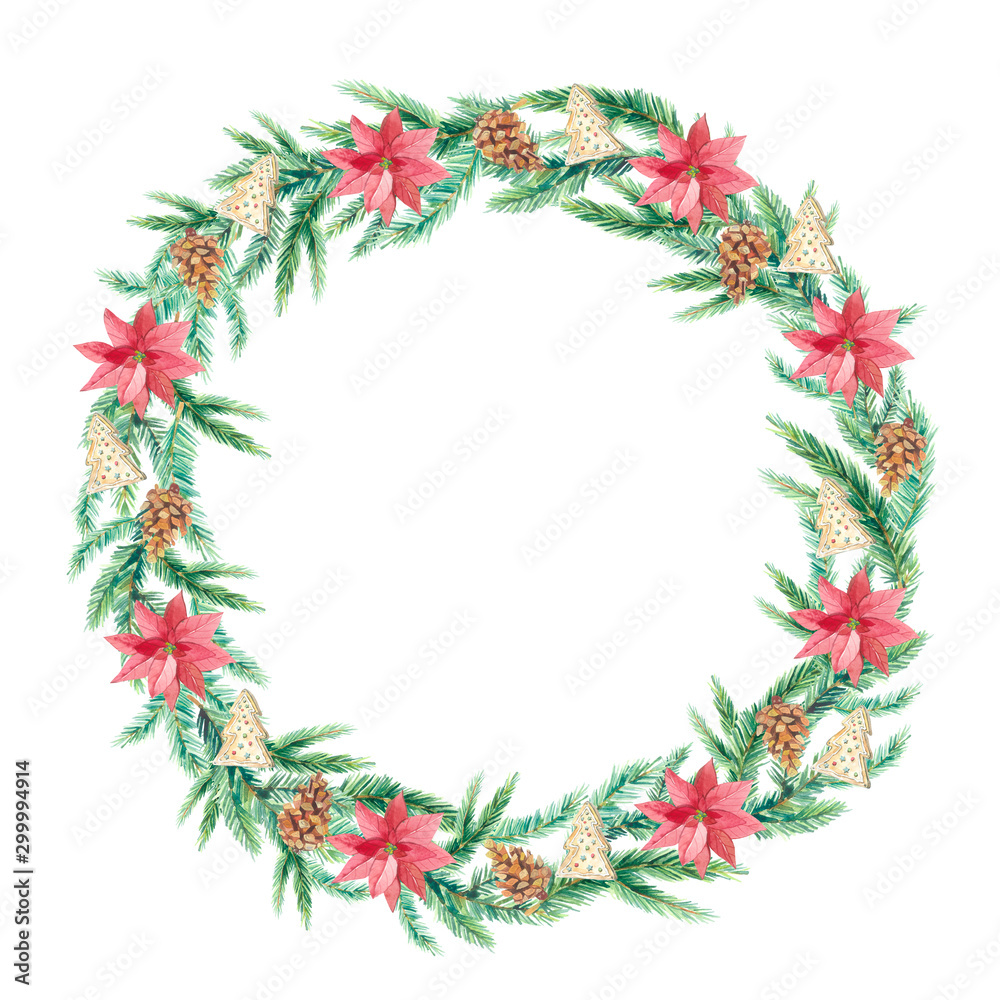 christmas wreath with ribbon and bow