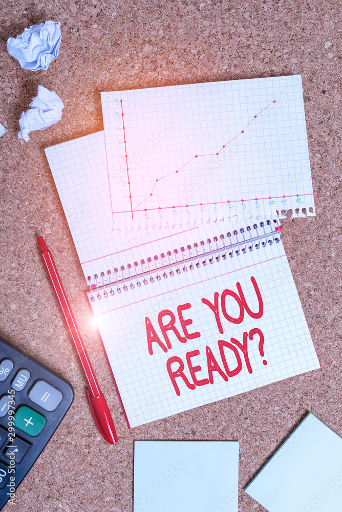 Fotografie Handwriting text writing Are You Ready Question