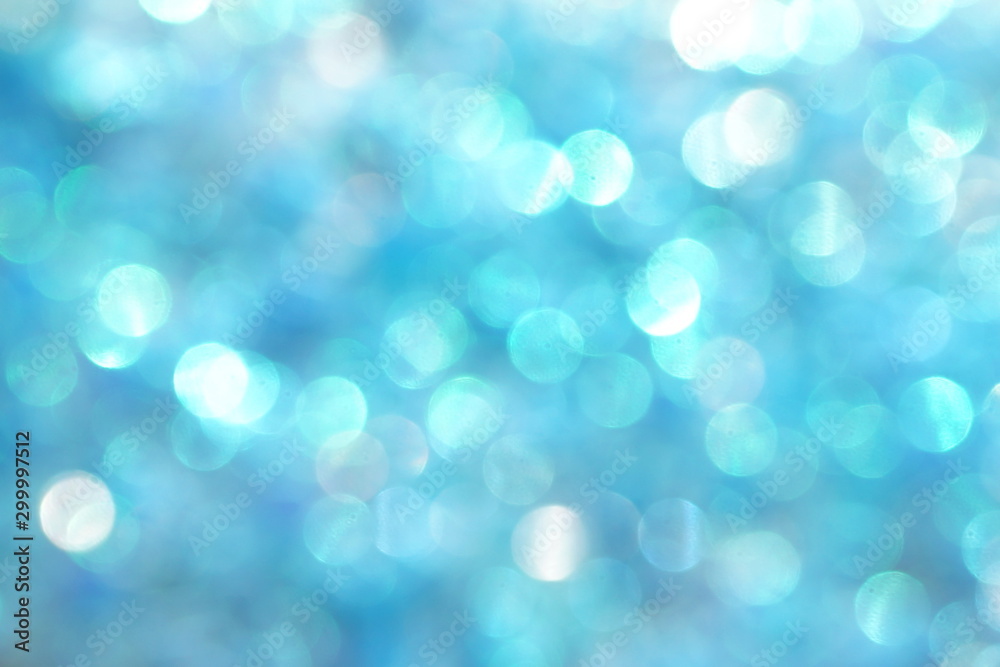 blur glitter, bokeh, defocused blue festive background,  texture. Xmas abstract background .