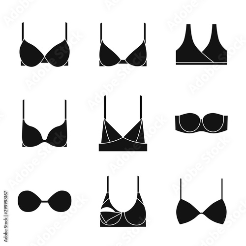 Bra, underwear vector black silhouettes