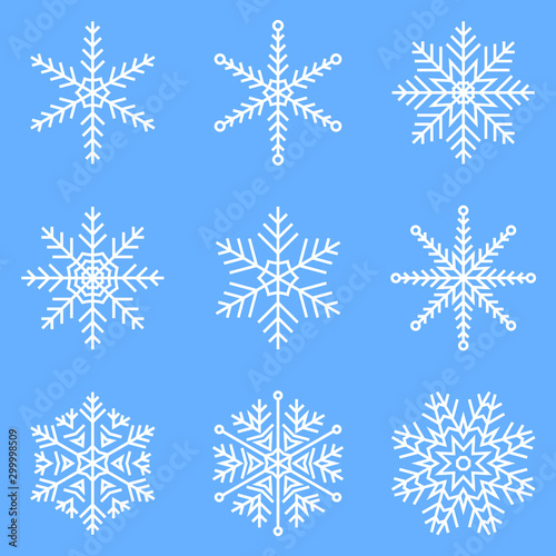 Set of Christmas snowflakes to decorate your design.