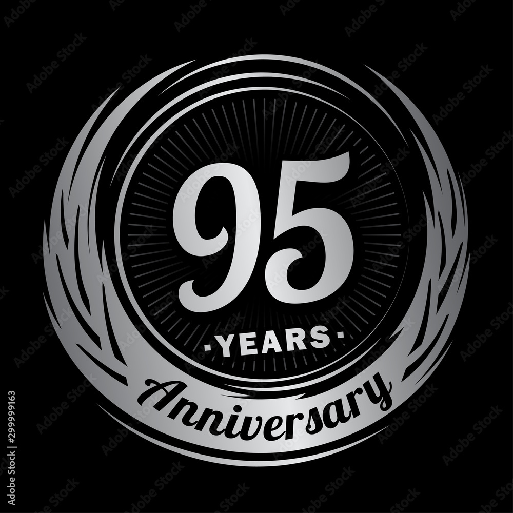 Fototapeta premium Ninety-five years anniversary celebration logotype. 95th anniversary logo. Vector and illustration.