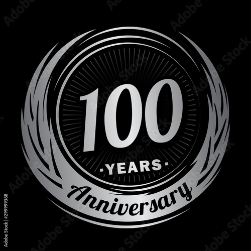 One hundred years anniversary celebration logotype. 100th anniversary logo. Vector and illustration.