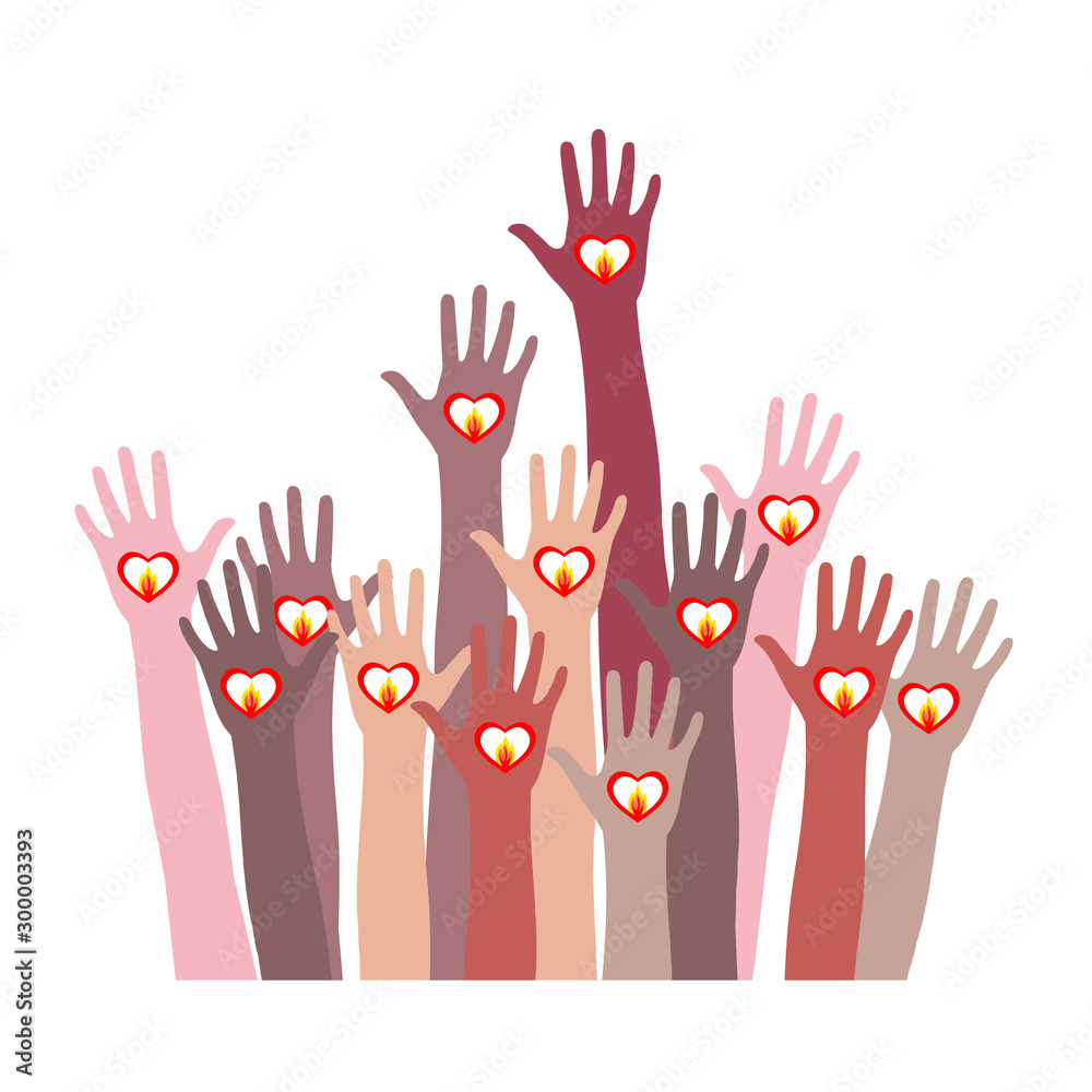 Hands with burning candle. Silhouette of hands with a lighted heart. Hands with burning candle. Silhouette of hands with a lighted heart.