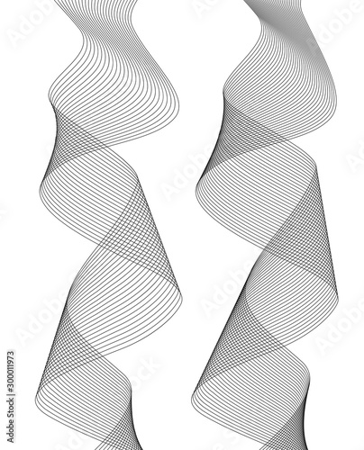 design element wavy lines form spiral ribbon effect 3d07