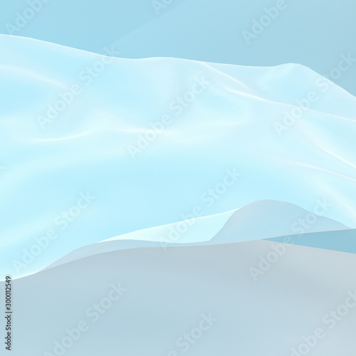 Flowing cloth, abstract color background, 3d rendering.