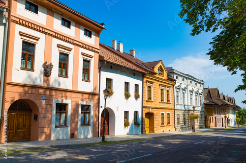 Old town Spisska Sobota, colorful houses . Poprad, Slovakia