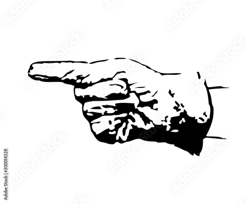 Hand gesture in black leather glove icons01